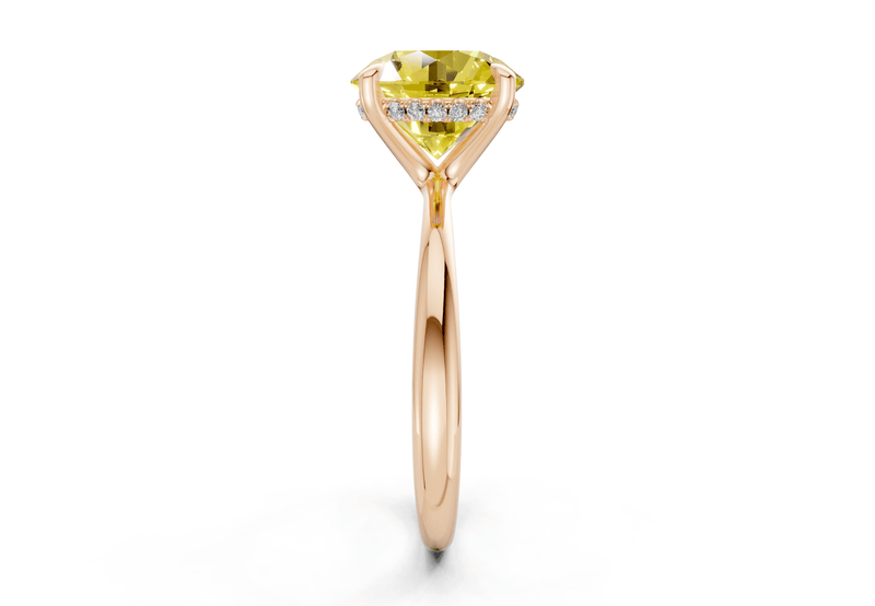 Marlowe Yellow Diamond Solitaire Round Cut 1.6mm Engagement Ring - Ring Premier