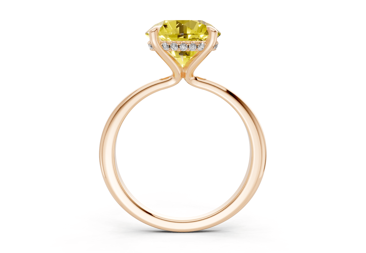 Marlowe Yellow Diamond Solitaire Round Cut 1.6mm Engagement Ring