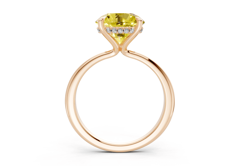 Marlowe Yellow Diamond Solitaire Round Cut 1.6mm Engagement Ring - Ring Premier