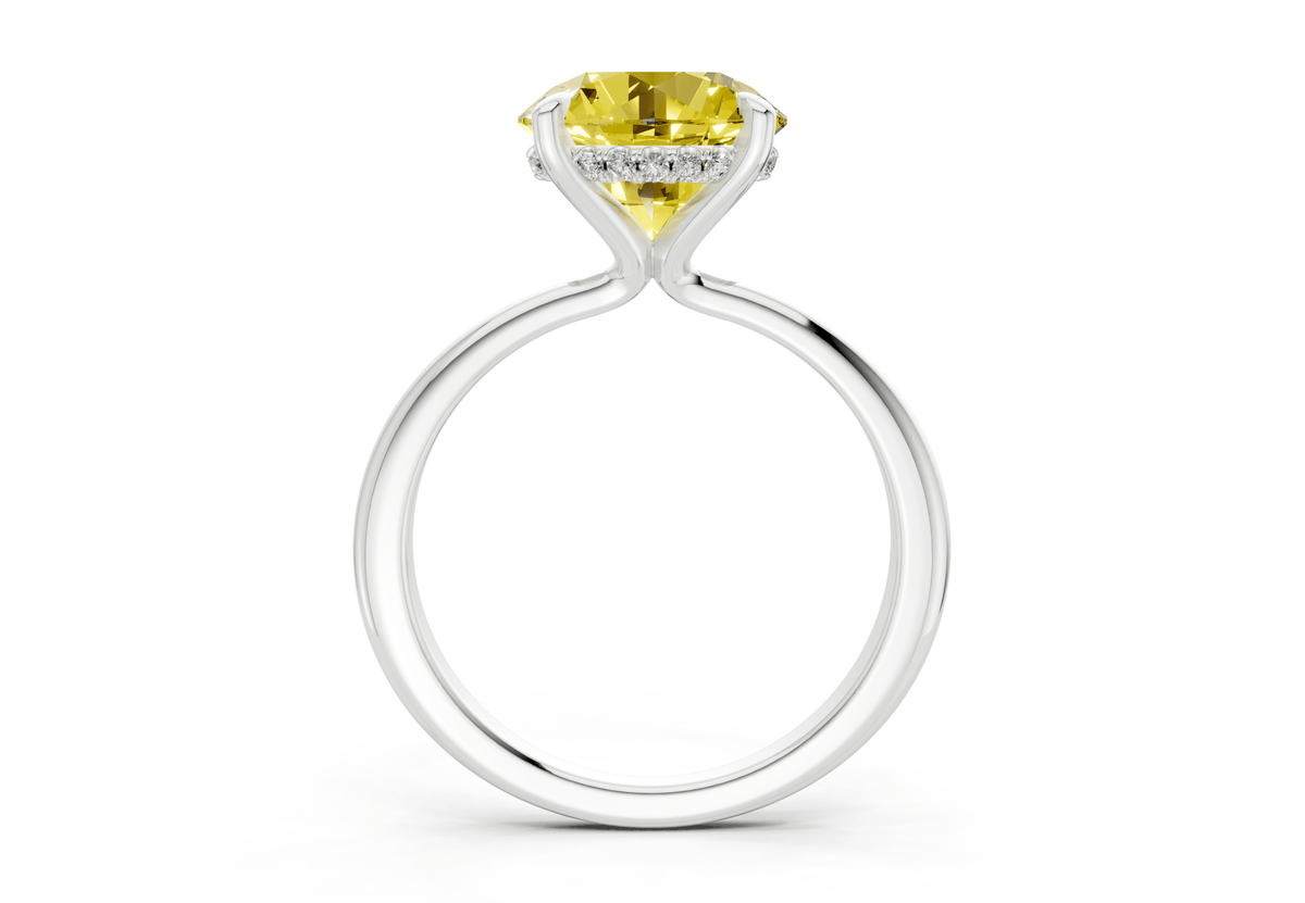 Marlowe Yellow Diamond Solitaire Round Cut 1.6mm Engagement Ring