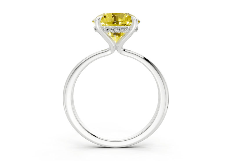 Marlowe Yellow Diamond Solitaire Round Cut 1.6mm Engagement Ring - Ring Premier