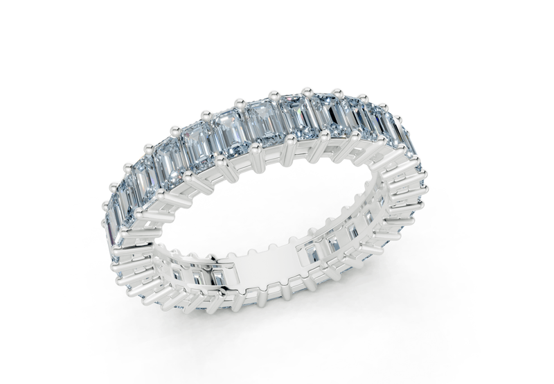 Melrose Emerald Cut Blue Diamond Eternity Band 2½ Carat Total Wt. - Ring Premier