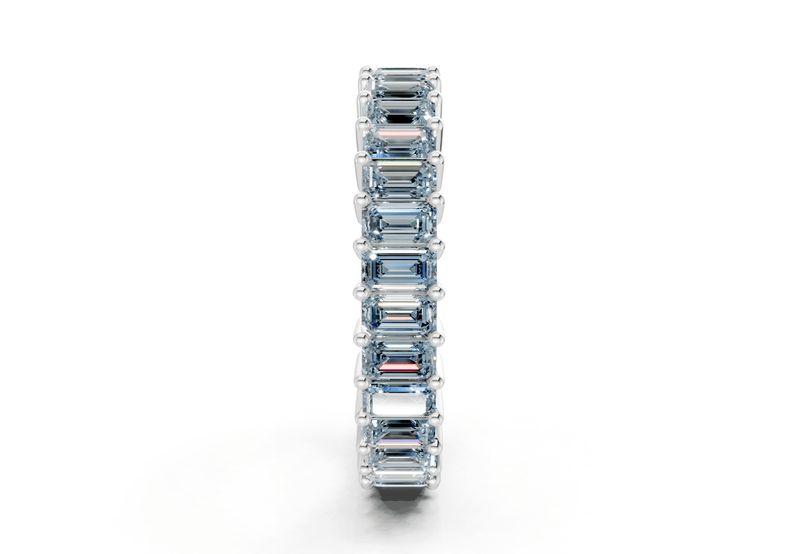 Melrose Emerald Cut Blue Diamond Eternity Band 6 Carat Total Wt. - Ring Premier