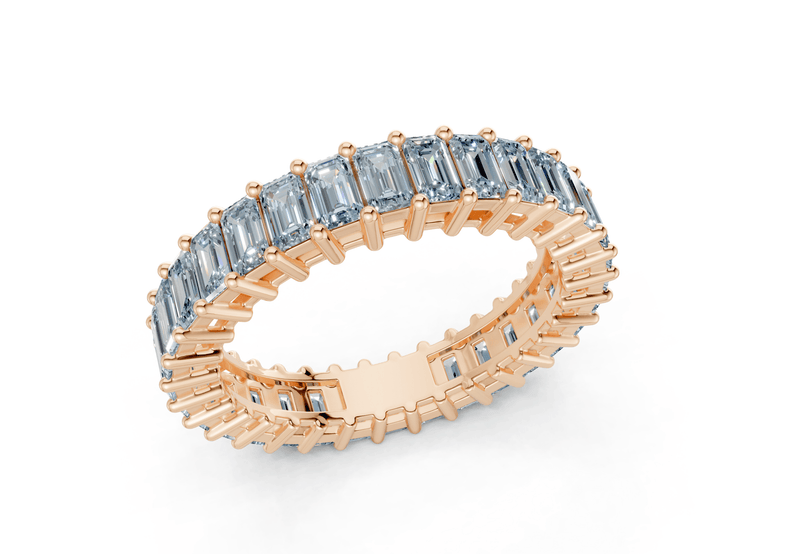 Melrose Emerald Cut Blue Diamond Eternity Band 6 Carat Total Wt. - Ring Premier