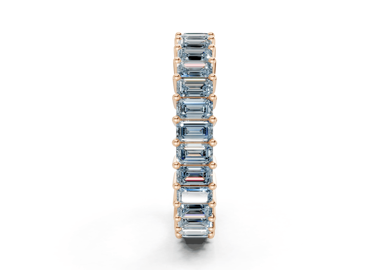 Melrose Emerald Cut Blue Diamond Eternity Band 6 Carat Total Wt. - Ring Premier