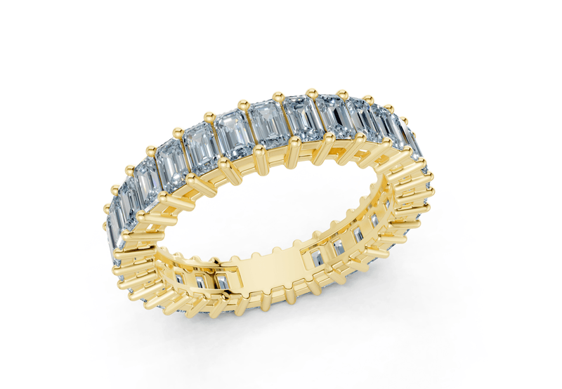 Melrose Emerald Cut Blue Diamond Eternity Band 8½ Carat Total Wt. - Ring Premier
