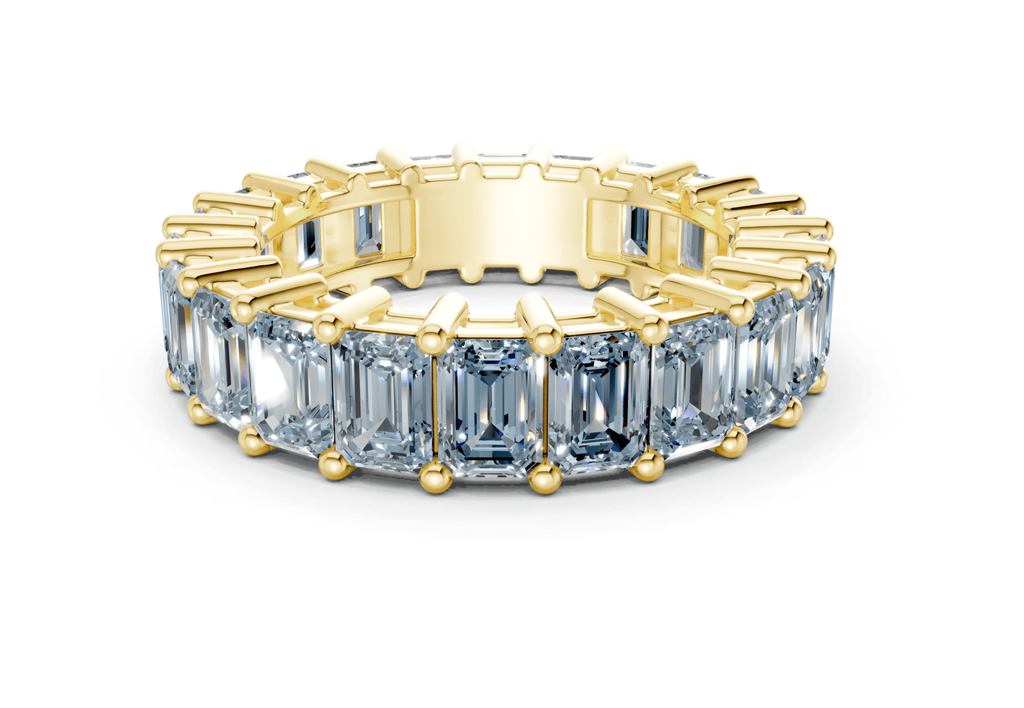 Melrose Emerald Cut Blue Diamond Eternity Band 8½ Carat Total Wt. - Ring Premier