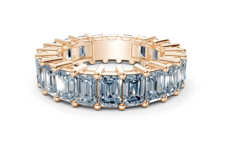 Melrose Emerald Cut Blue Diamond Eternity Band 8½ Carat Total Wt. - Ring Premier