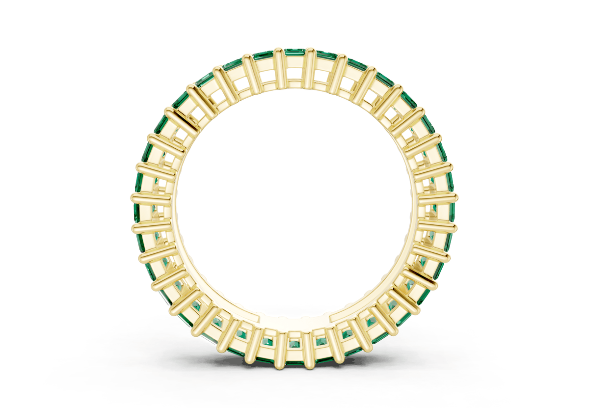 Melrose Emerald Cut Emerald Gemstone Eternity Band 2½ Carat Total Wt.
