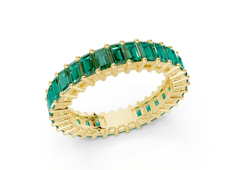 Melrose Emerald Cut Emerald Gemstone Eternity Band 2½ Carat Total Wt. - Ring Premier