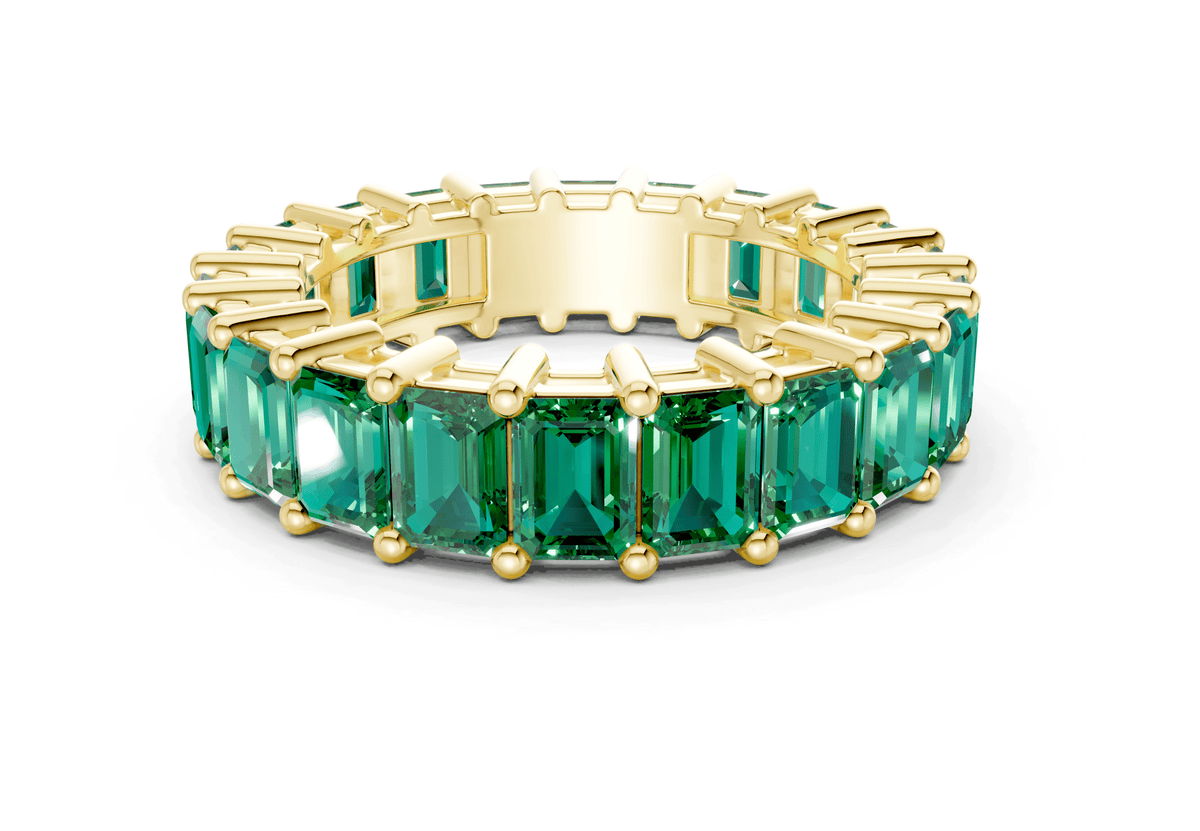 Melrose Emerald Cut Emerald Gemstone Eternity Band 6 Carat Total Wt.
