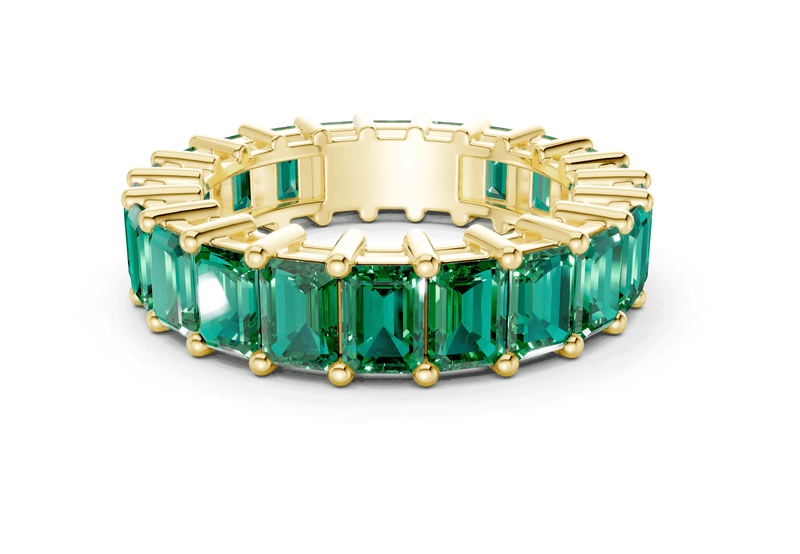 Melrose Emerald Cut Emerald Gemstone Eternity Band 6 Carat Total Wt.