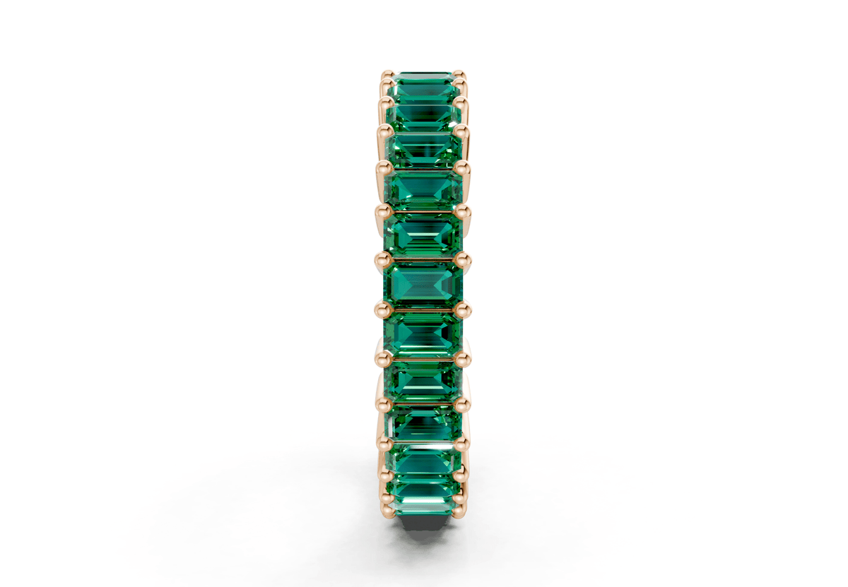 Melrose Emerald Cut Emerald Gemstone Eternity Band 6 Carat Total Wt.