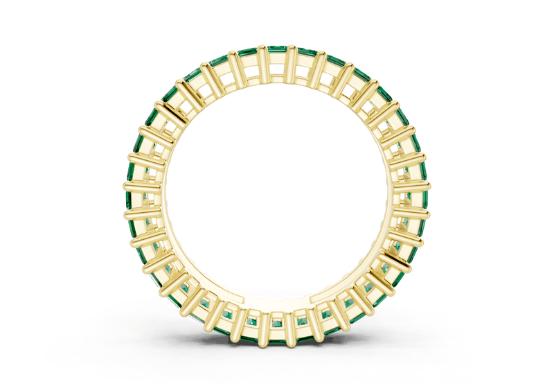 Melrose Emerald Cut Emerald Gemstone Eternity Band 6 Carat Total Wt.