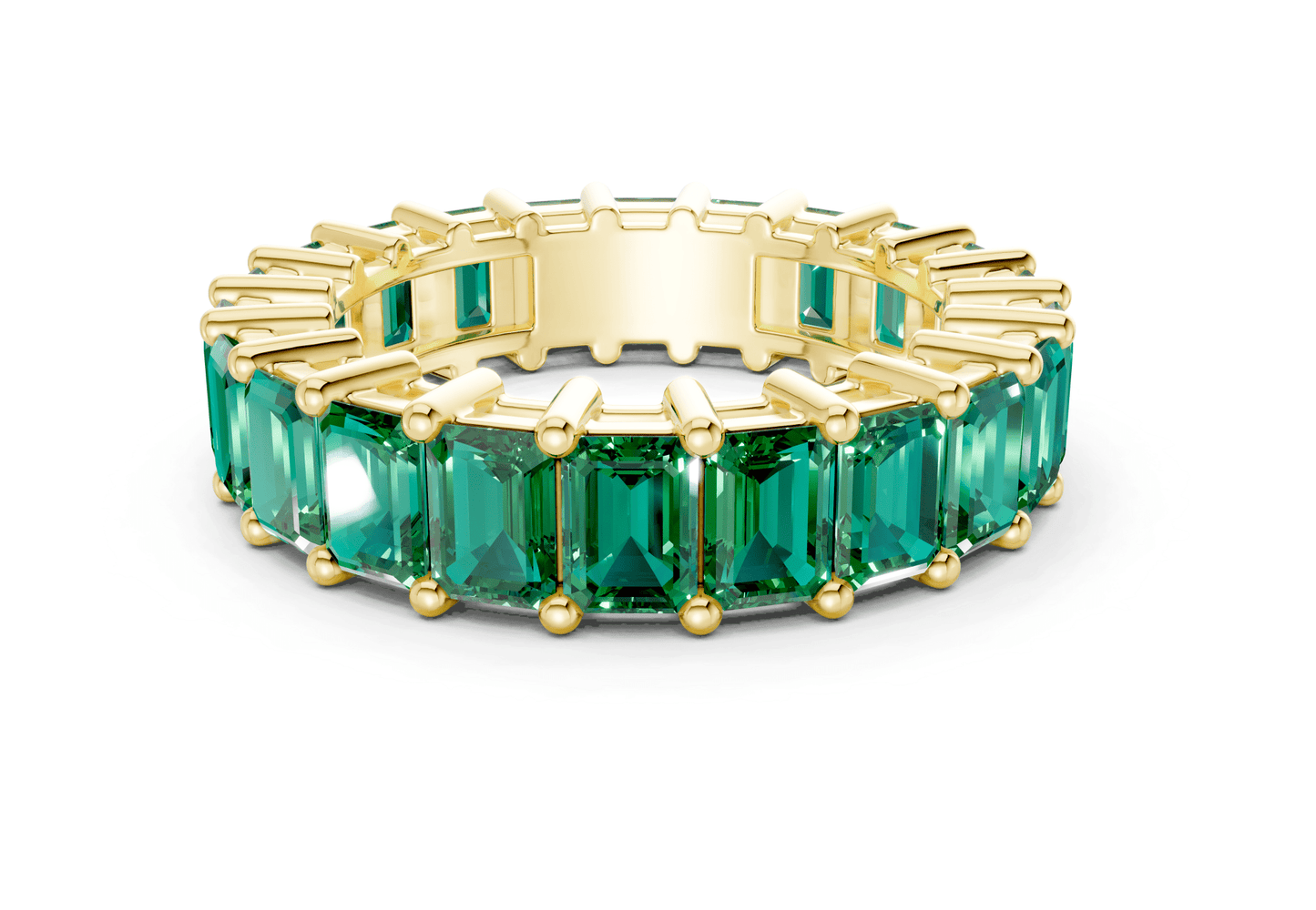Melrose Emerald Cut Emerald Gemstone Eternity Band 8½ Carat Total Wt. - Ring Premier