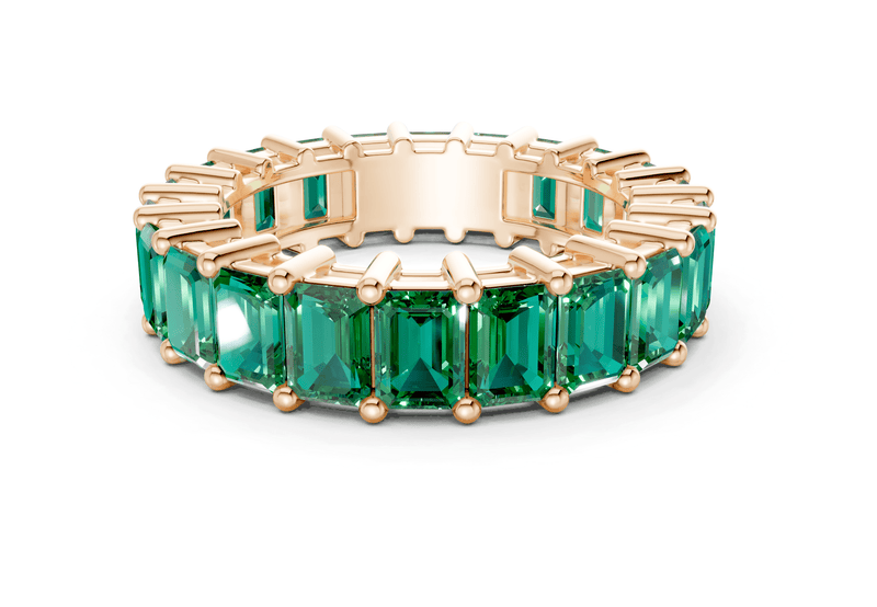 Melrose Emerald Cut Emerald Gemstone Eternity Band 8½ Carat Total Wt. - Ring Premier