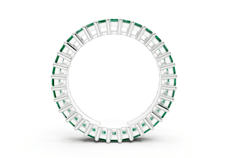 Melrose Emerald Cut Emerald Gemstone Eternity Band 8½ Carat Total Wt. - Ring Premier