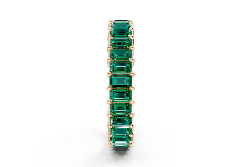 Melrose Emerald Cut Emerald Gemstone Eternity Band 8½ Carat Total Wt. - Ring Premier