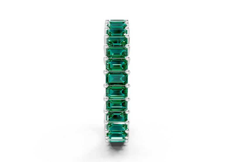 Melrose Emerald Cut Emerald Gemstone Eternity Band 8½ Carat Total Wt. - Ring Premier