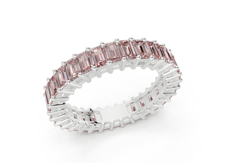 Melrose Emerald Cut Pink Diamond Eternity Band 2½ Carat Total Wt. - Ring Premier
