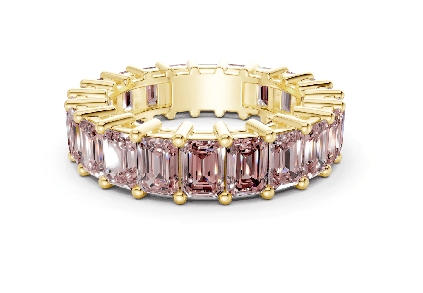 Melrose Emerald Cut Pink Diamond Eternity Band 8½ Carat Total Wt. - Ring Premier