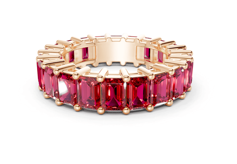 Melrose Emerald Cut Ruby Gemstone Eternity Band 2½ Carat Total Wt. - Ring Premier
