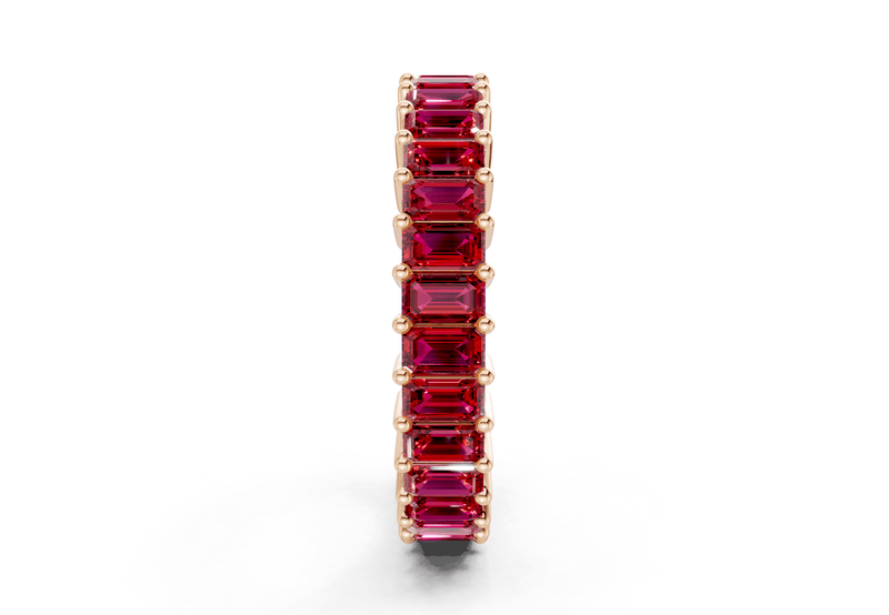 Melrose Emerald Cut Ruby Gemstone Eternity Band 2½ Carat Total Wt. - Ring Premier