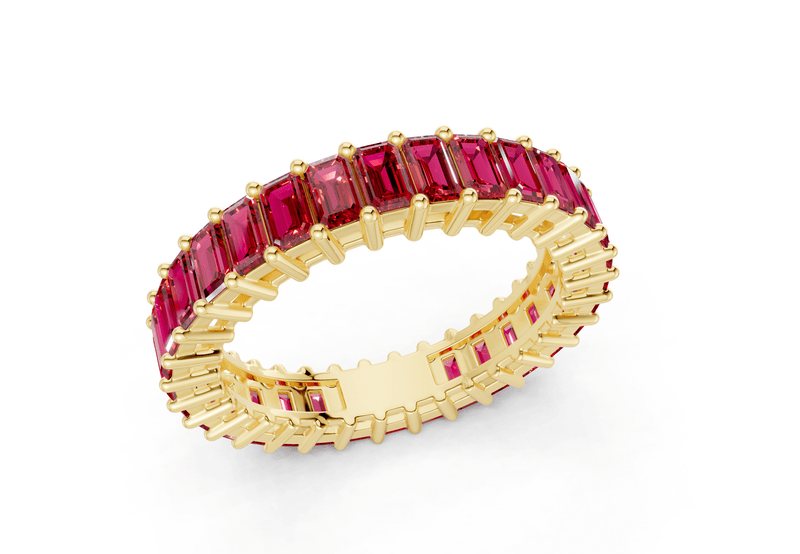 Melrose Emerald Cut Ruby Gemstone Eternity Band 2½ Carat Total Wt. - Ring Premier