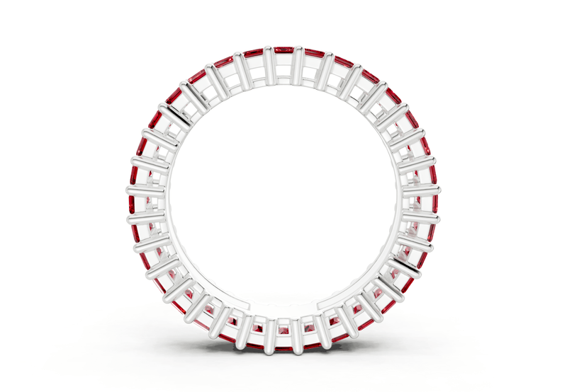 Melrose Emerald Cut Ruby Gemstone Eternity Band 2½ Carat Total Wt. - Ring Premier