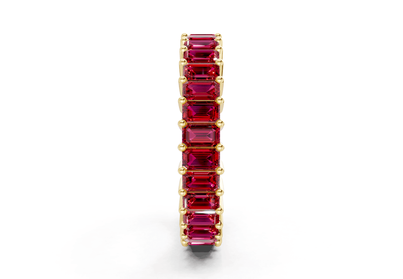 Melrose Emerald Cut Ruby Gemstone Eternity Band 2½ Carat Total Wt. - Ring Premier