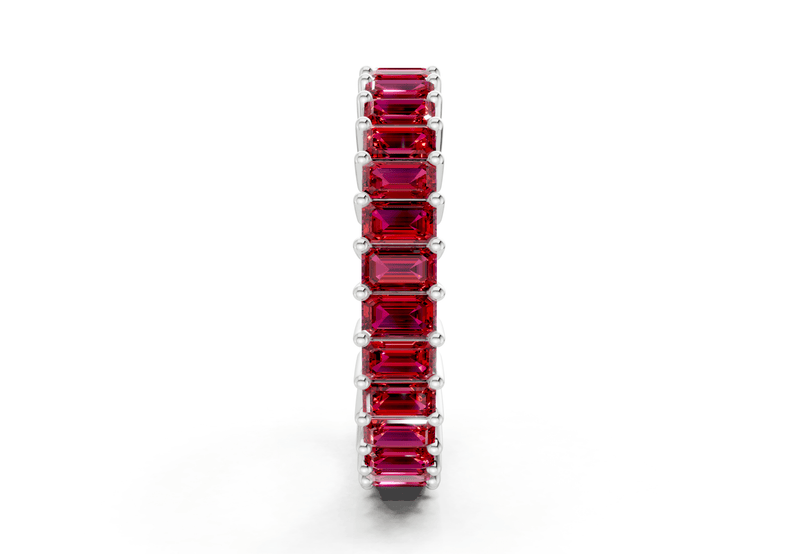 Melrose Emerald Cut Ruby Gemstone Eternity Band 2½ Carat Total Wt. - Ring Premier