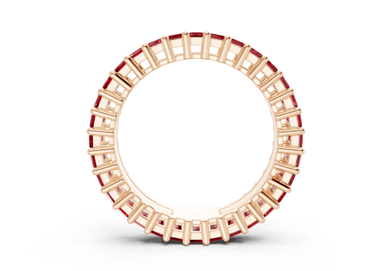 Melrose Emerald Cut Ruby Gemstone Eternity Band 2½ Carat Total Wt. - Ring Premier