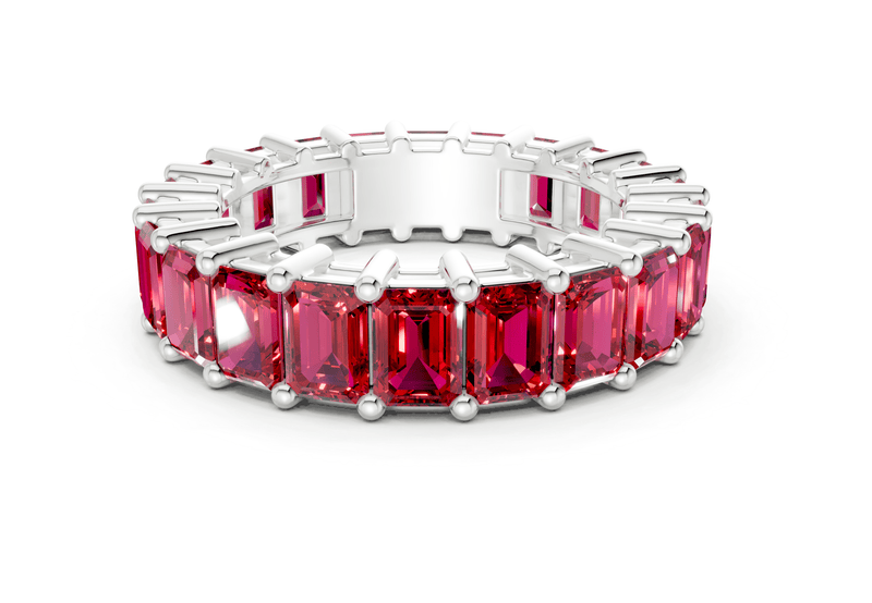 Melrose Emerald Cut Ruby Gemstone Eternity Band 2½ Carat Total Wt. - Ring Premier