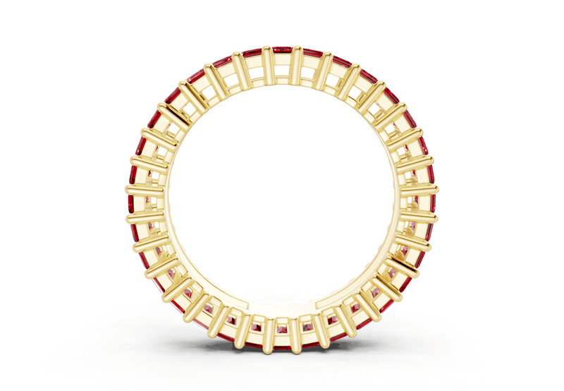 Melrose Emerald Cut Ruby Gemstone Eternity Band 6 Carat Total Wt.
