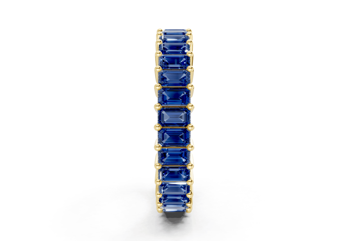 Melrose Emerald Cut Sapphire Gemstone Eternity Band 6 Carat Total Wt.