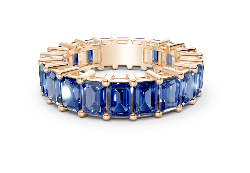 Melrose Emerald Cut Sapphire Gemstone Eternity Band 8½ Carat Total Wt. - Ring Premier