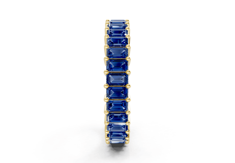 Melrose Emerald Cut Sapphire Gemstone Eternity Band 8½ Carat Total Wt. - Ring Premier
