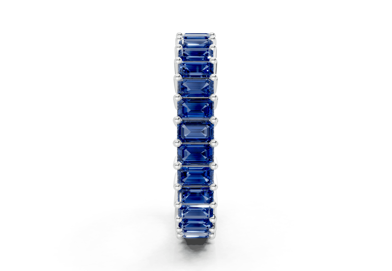 Melrose Emerald Cut Sapphire Gemstone Eternity Band 8½ Carat Total Wt. - Ring Premier