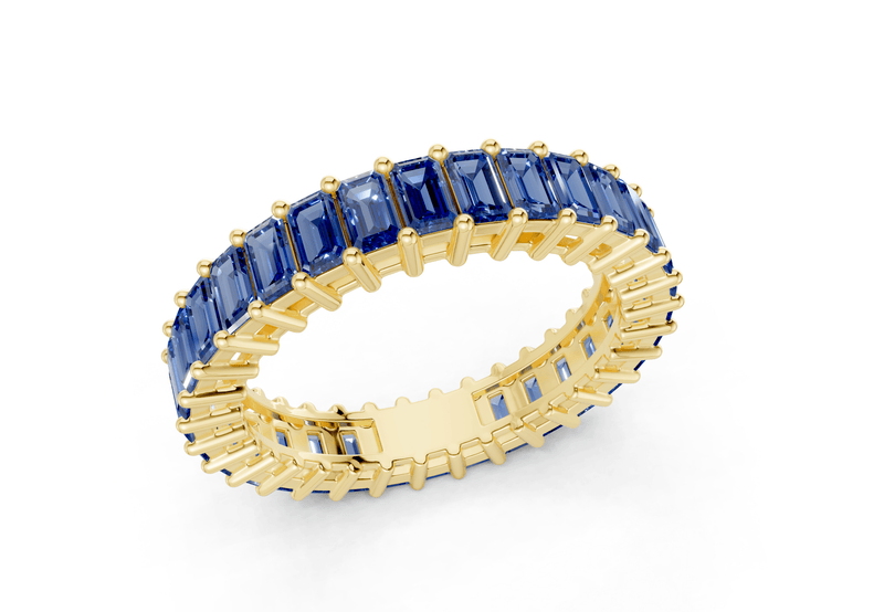 Melrose Emerald Cut Sapphire Gemstone Eternity Band 8½ Carat Total Wt. - Ring Premier