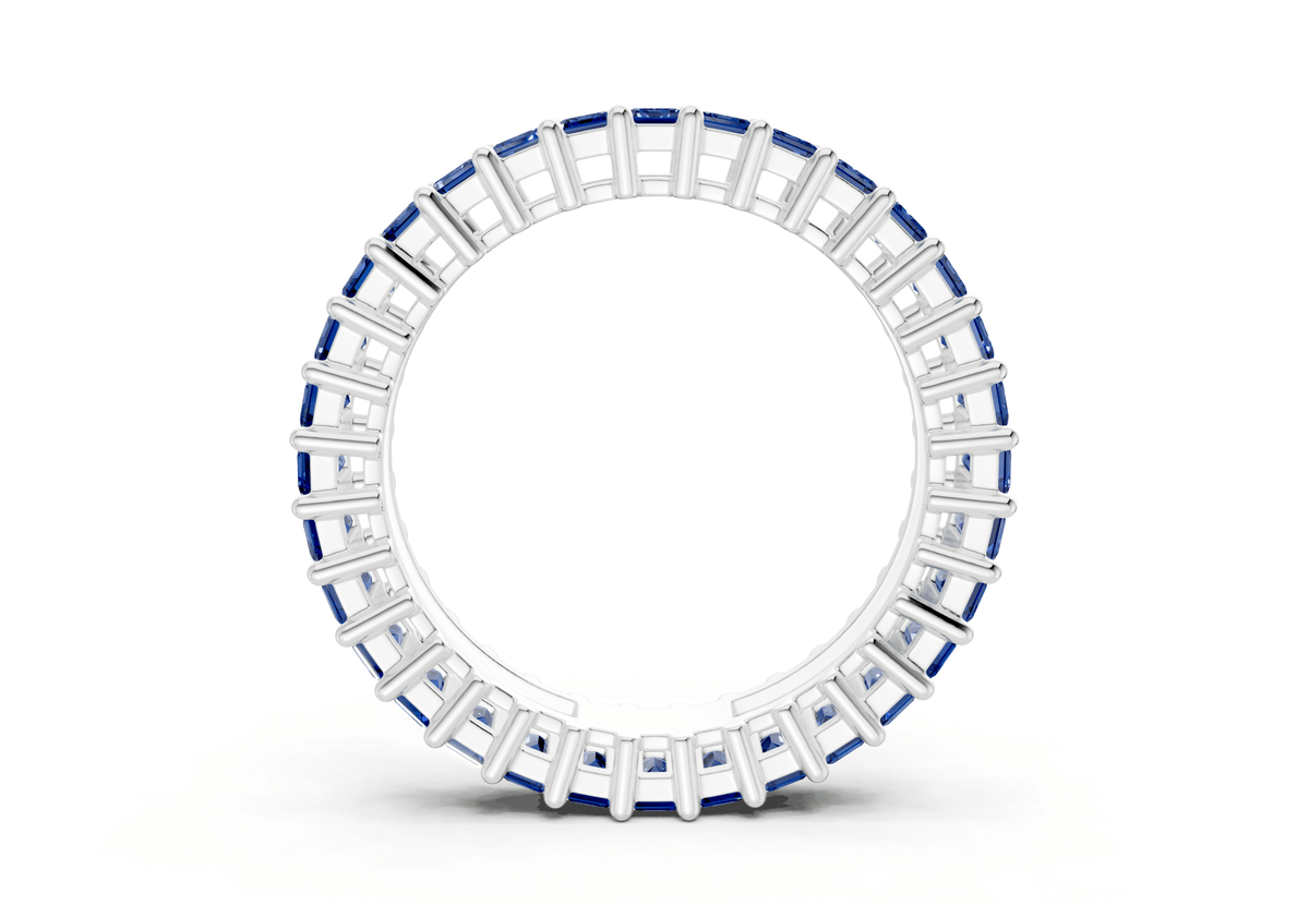 Melrose Emerald Cut Sapphire Gemstone Eternity Band 8½ Carat Total Wt.