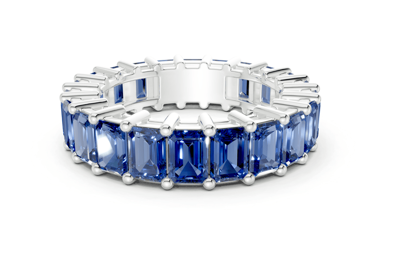 Melrose Emerald Cut Sapphire Gemstone Eternity Band 8½ Carat Total Wt. - Ring Premier
