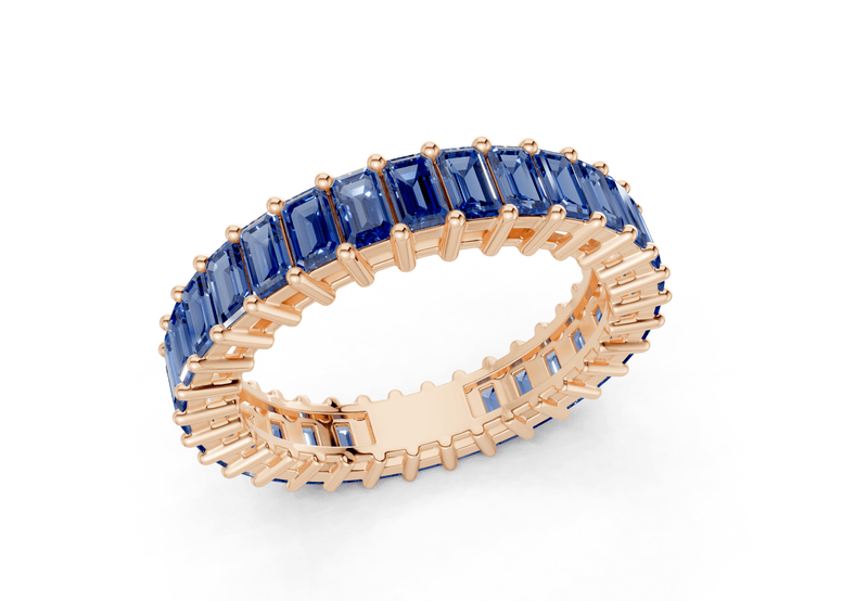 Melrose Emerald Cut Sapphire Gemstone Eternity Band 8½ Carat Total Wt. - Ring Premier
