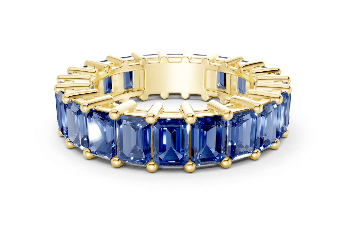 Melrose Emerald Cut Sapphire Gemstone Eternity Band 8½ Carat Total Wt. - Ring Premier