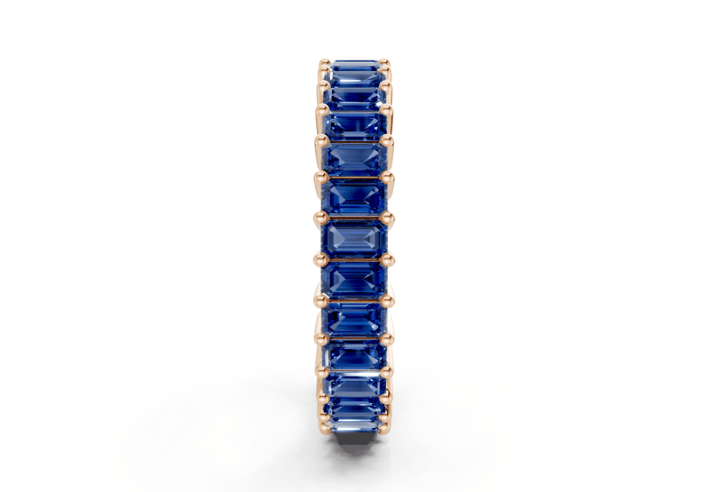 Melrose Emerald Cut Sapphire Gemstone Eternity Band 8½ Carat Total Wt. - Ring Premier