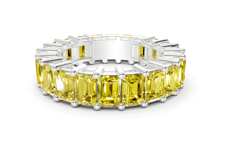 Melrose Emerald Cut Yellow Diamond Eternity Band 6 Carat Total Wt. - Ring Premier