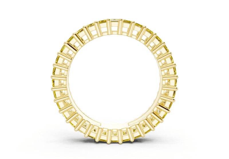 Melrose Emerald Cut Yellow Diamond Eternity Band 6 Carat Total Wt.