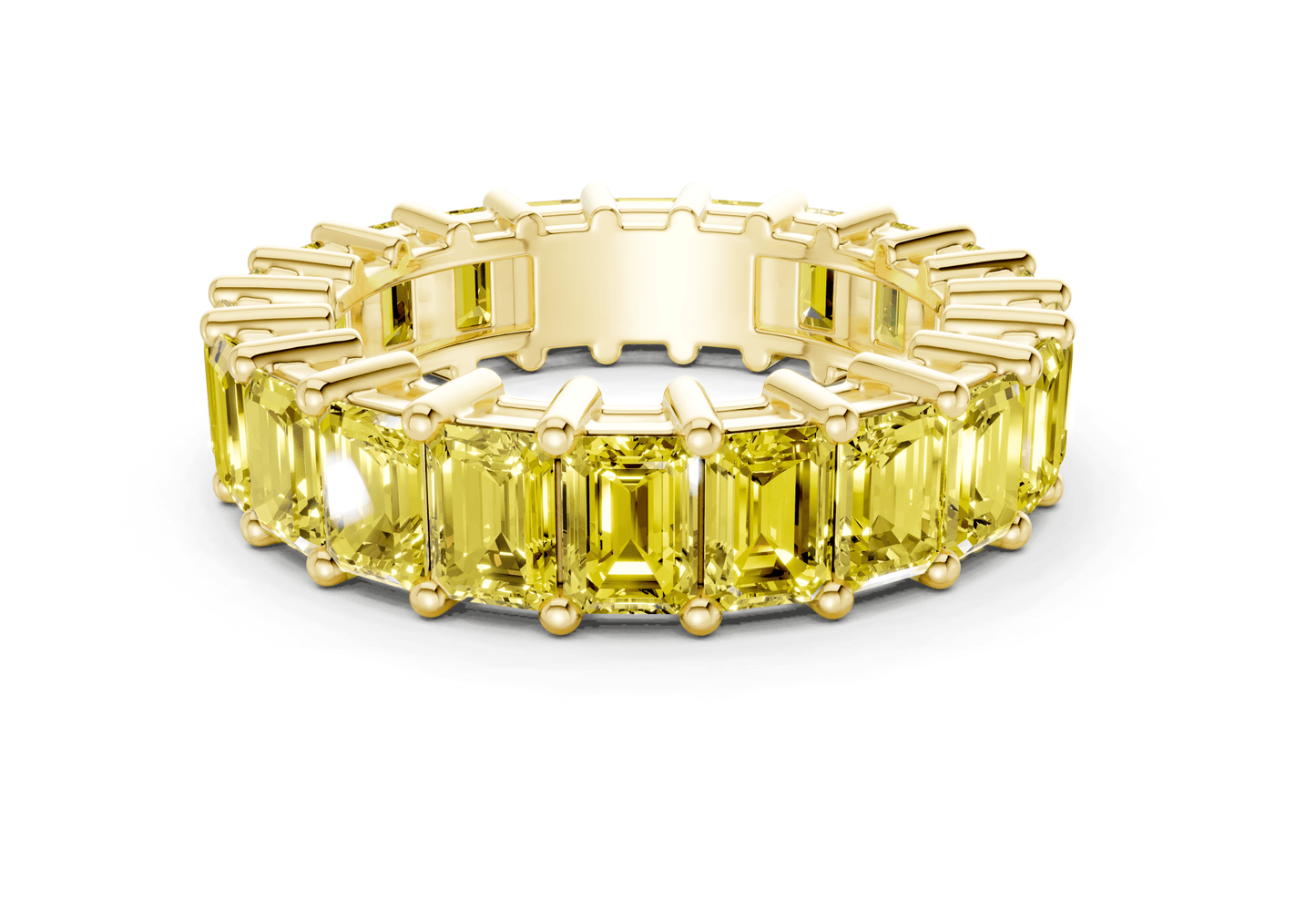 Melrose Emerald Cut Yellow Diamond Eternity Band 6 Carat Total Wt. - Ring Premier