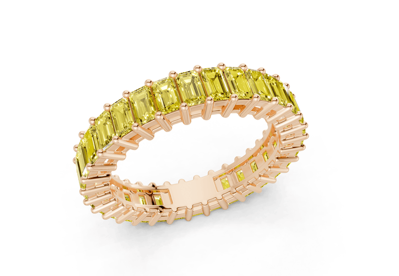 Melrose Emerald Cut Yellow Diamond Eternity Band 6 Carat Total Wt. - Ring Premier