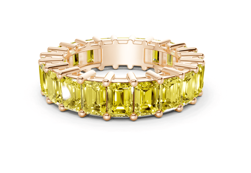 Melrose Emerald Cut Yellow Diamond Eternity Band 6 Carat Total Wt. - Ring Premier