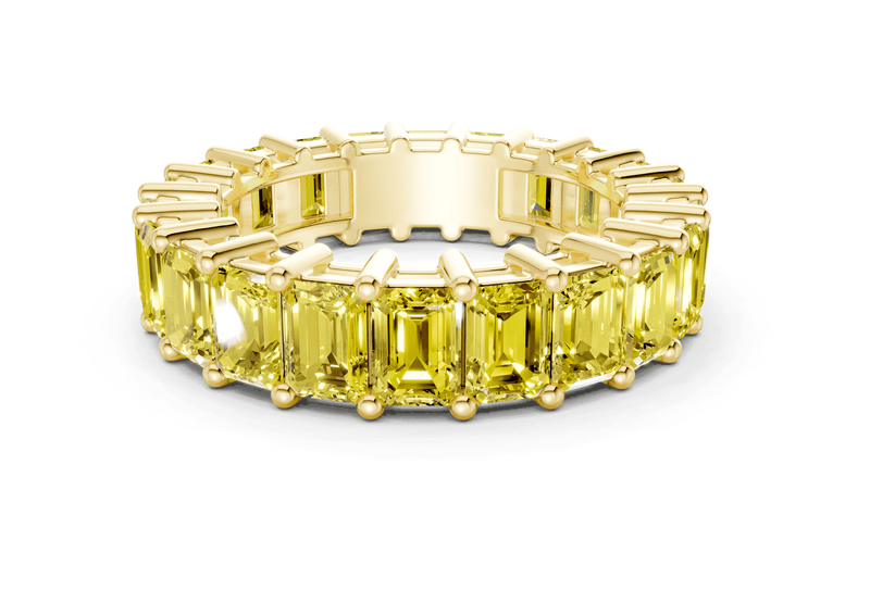 Melrose Emerald Cut Yellow Diamond Eternity Band 8½ Carat Total Wt.